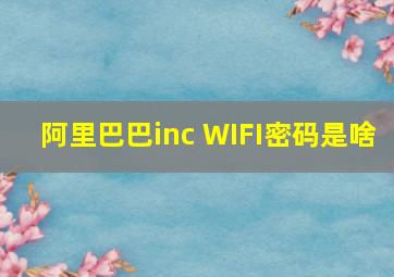 阿里巴巴inc WIFI密码是啥